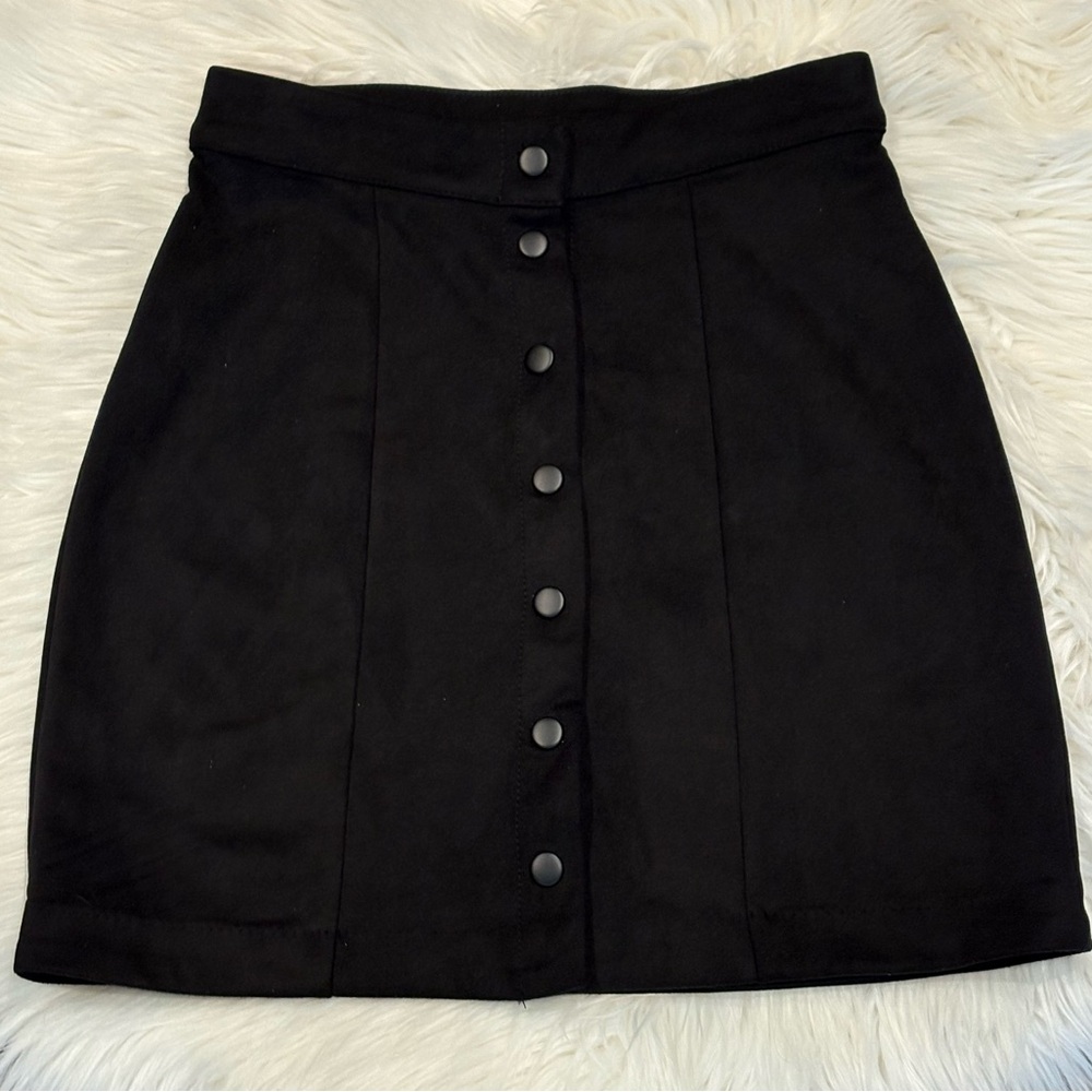 Elegant Black Button-Up Skirt